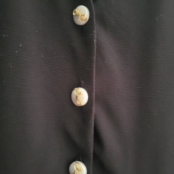 Monteau LA Black Midi Bow Tiered Dress Small - Picture 4 of 6